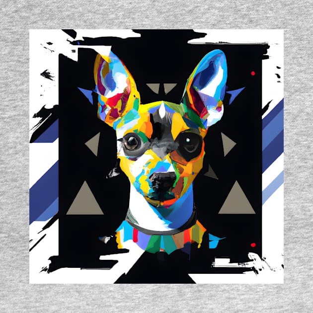 Rat Terrier Puppy Geometric Artwork by Furrban